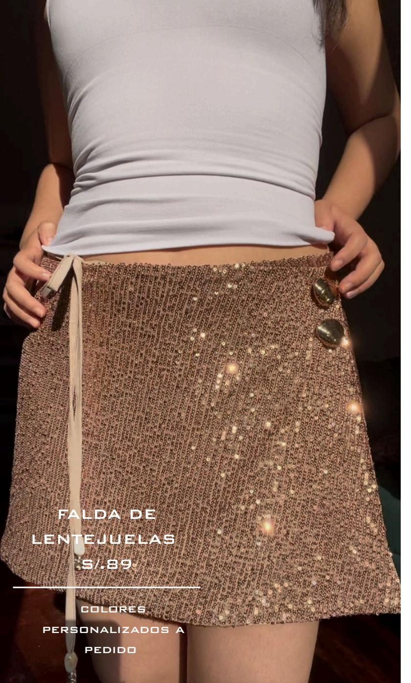 Falda de Lentejuelas, vista frontal